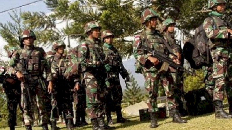 TNI yang diterjunkan ke kawasan Nduga, Papua.