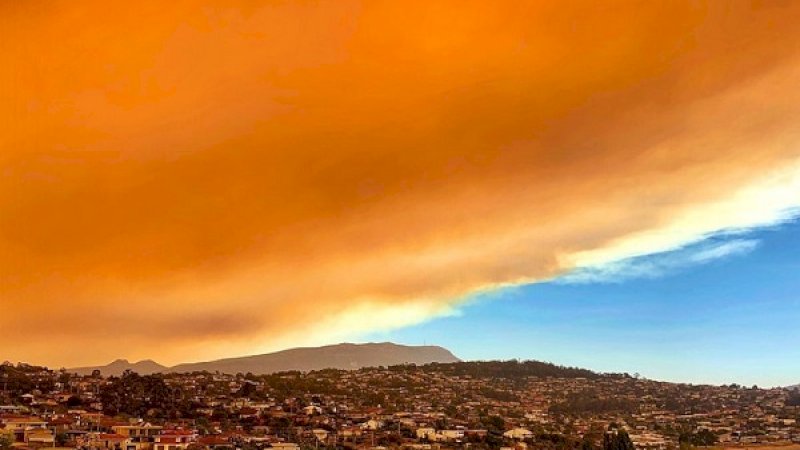 Kebakaran di Hobart, Tasmania.