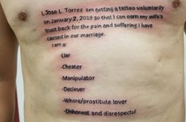 Tobat Selingkuh, Suami Bujuk Istri Pakai Tato Pengakuan di Dada