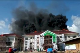 Masih Sementara Dibangun, Gedung FEB IAIN Palopo Hangus Terbakar