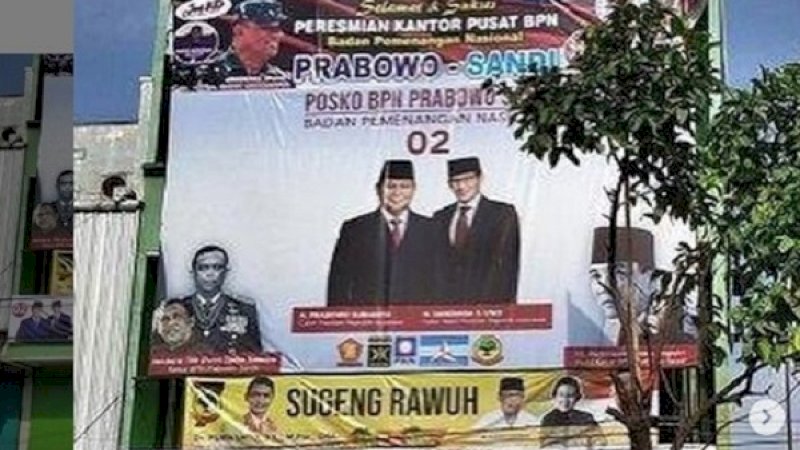 Foto Gatot Nurmantyo di baliho Prabowo-Sandiga.