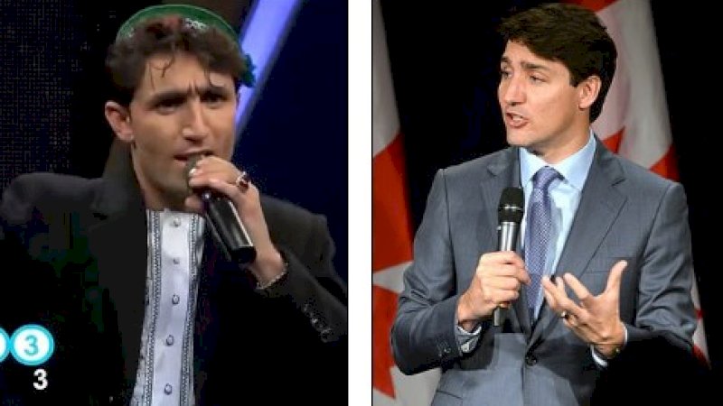 Abdul Salam Maftoon (kiri) dan Justin Trudeau (kanan).