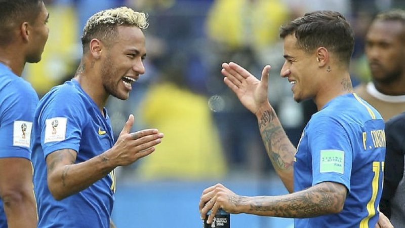 Neymar Jr dan Philippe Coutinho saat membela tim nasional Brasil. (Foto: SBS)
