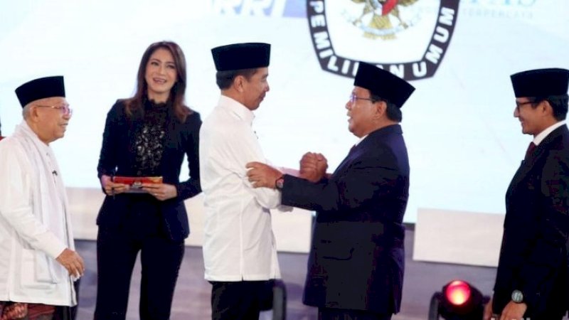 Suasana akhir debat capres-cawapres perdana.