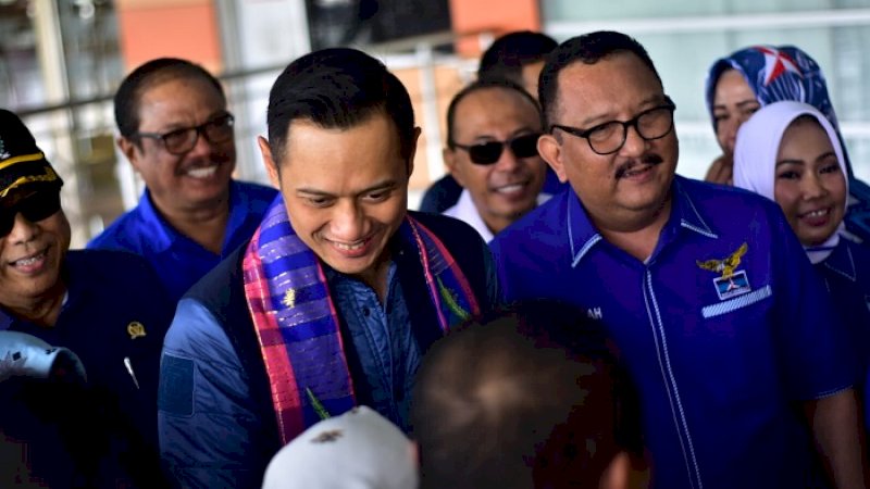 Agus Harimurti Yudhoyono (AHY) tiba di Makassar, Minggu siang (20/1/2019).