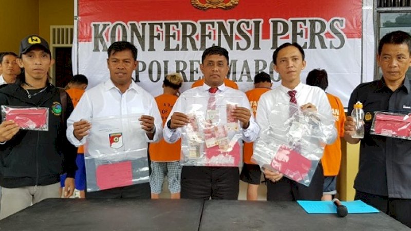 Penjual Suvenir Kupu-kupu Nyambi Edarkan Sabu-sabu, Polres Maros Amankan 6 Pelaku