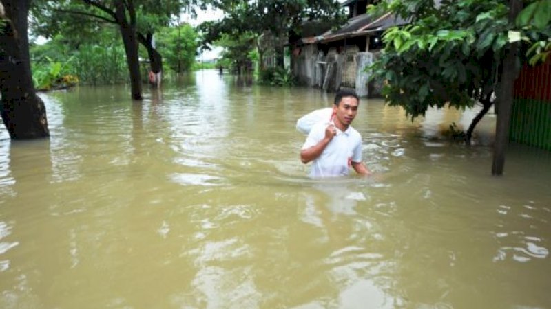 Banjir musiman di Kodam III Paccerakkang, Kecamatan Biringkanayya pada tahun 2017 lalu.