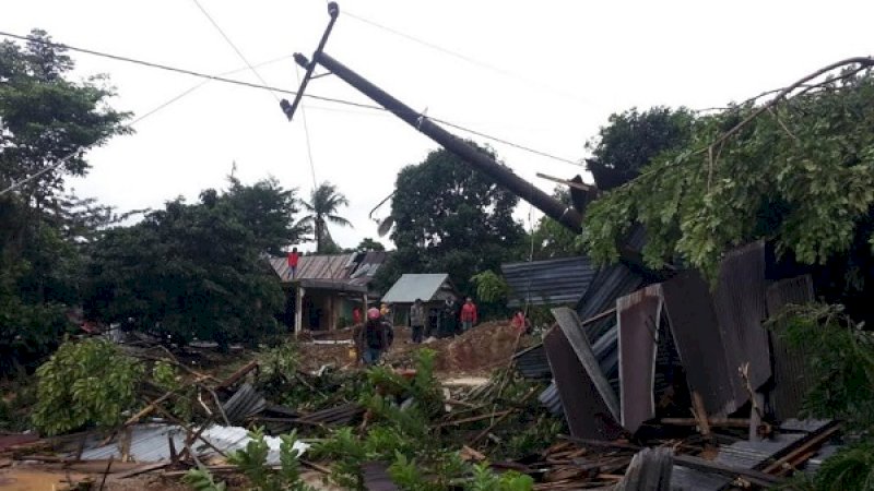 Salah satu daerah yang dilanda bencana longsor, di dataran tinggi Gowa.