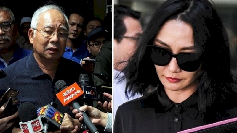 Najib Razak (kiri). Sepupu Altantuya usai bersaksi di Pengadilan Tinggi Malaysia.