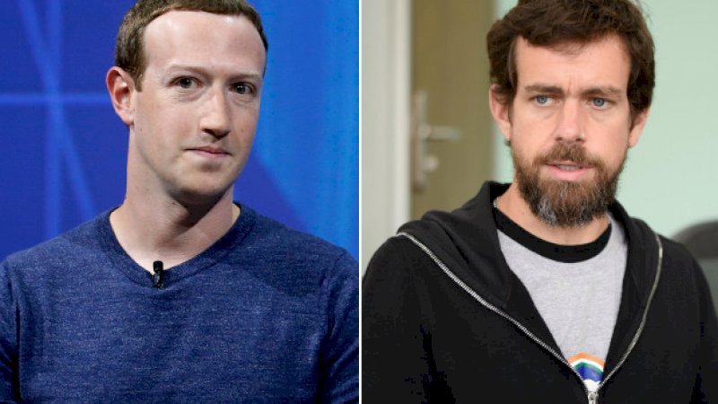 Mark Zuckerberg dan Jack Dorsey (Getty Images)