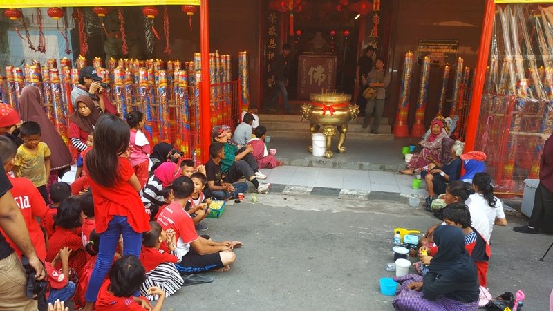 Suasana di depan Klenteng Xiang Ma, Selasa (5/2/2019).
