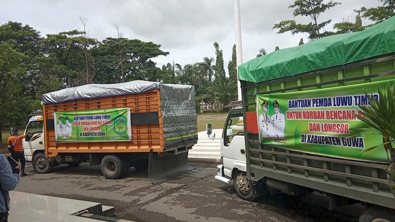 Bantuan Korban Banjir dari Pemkab Luwu Timur Tiba di Gowa