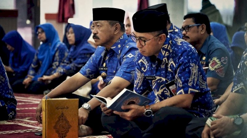 Wakil Bupati Gowa Abdul Rauf Malaganni menghadiri program pencerahan qalbu Jumat ibadah, Jumat (8/2/2019).