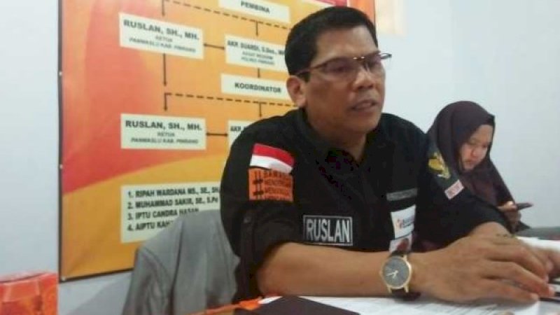 Ketua Bawaslu Pinrang, Ruslan Wadud.