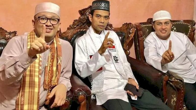 Ustaz Abdul Somad bersama Umar Hasibuan dan Wagub Sumut Musa Rajekshah. (FOTO: DOK UMAR HASIBUAN)