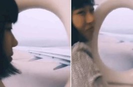 Lucu, dengan Objek Seadanya Orang Seolah-olah Ada di Dalam Pesawat