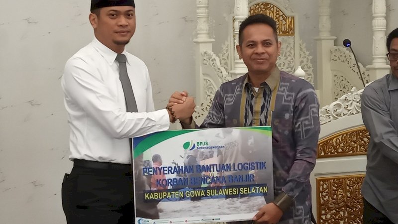 Bupati Gowa Terima Bantuan Logistik dari BPJS Ketenagakerjaan