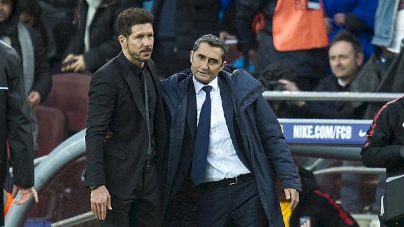 Diego Simeone dan Ernesto Valverde. (Foto: elPeriodico)