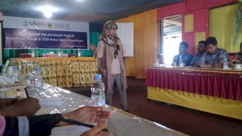 Anggota Komisi II DPR RI Andi Mariattang menjadi pemateri workshop CSO di Tidore Kepulauan, Provinsi Maluku Utara.