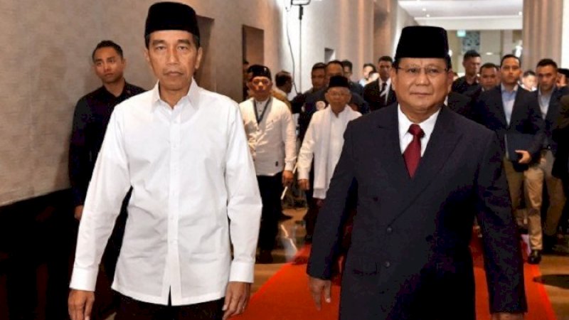 Jokowi dan Prabowo pada debat perdana beberapa waktu lalu.