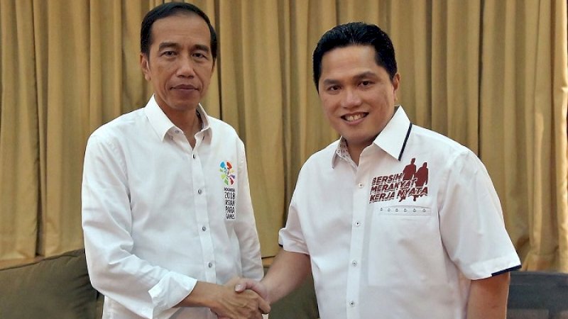 Presiden Jokowi bersama Erick Thohir. (FOTO: TWITTER/AGUS SUPARTO)