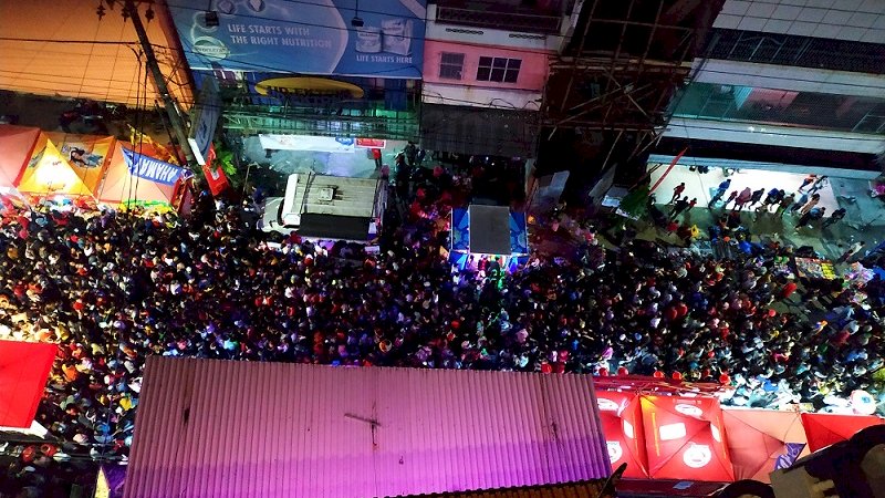 Suasana di Klenteng Xiang Ma saat perayaan Cap Go Meh di Jalan Sulawesi, Selasa malam (19/2/2019).