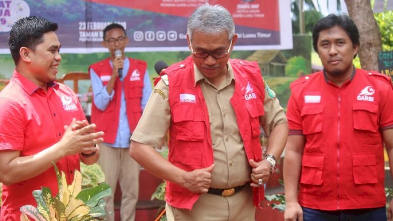 Bupati Luwu Timur Thorig Husler bersama pimpinan Garbi.