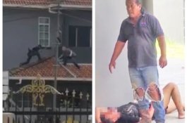 Tepergok Warga di Atap, Perampok Hunus Pisau, Untung Terpeleset