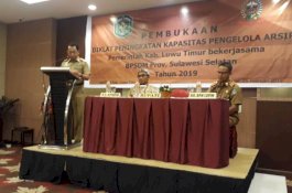 Sekda Lutim Buka Diklat Peningkatan Kapasitas Pengelolaan Arsip