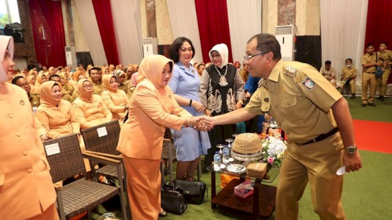 Wali Kota Makassar, Mohammad Ramdhan Pomanto, hadir dalam peringatan hari ulang tahun ke-19 Dharma Wanita Persatuan 2019 di DP Hall, Jalan Amirullah, Selasa (26/2/2019).