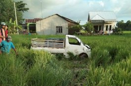 Diseret Pikap hingga ke Sawah, Pemotor Asal Gowa Tewas di Takalar