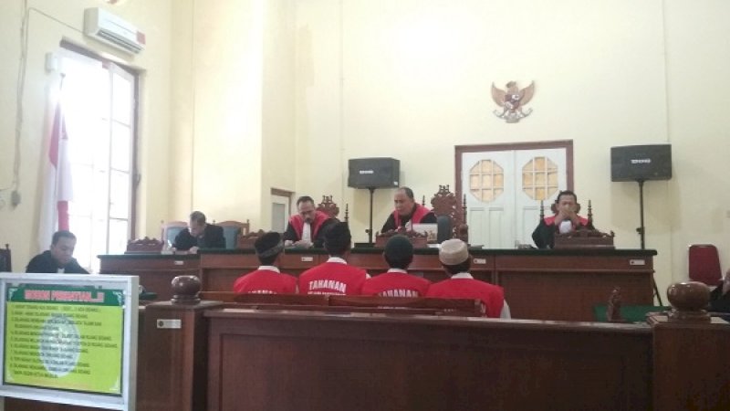 Sidang begal pemotong tangan di Pengadilan Negeri Makassar, Selasa (5/3/2019).