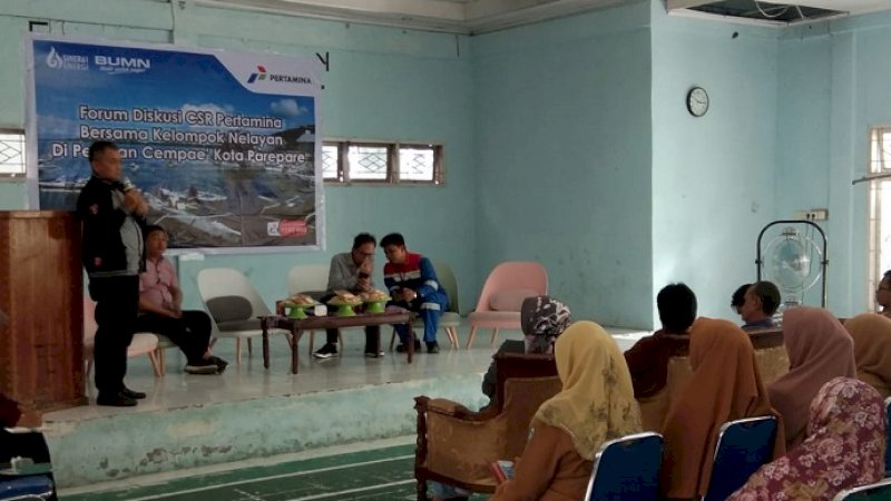 Forum Diskusi penyaluran CSR bersama nelayan Cempae, Selasa (6/3/2019).