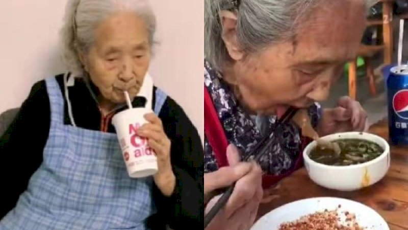 Nenek 98 Tahun Viral di Medsos karena Doyan Makanan Anak Muda