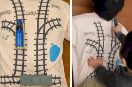 Pria Ini Ciptakan Motif Kaus Agar Putranya Rajin Memijat Punggungnya