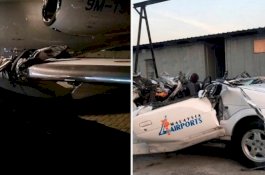 Pesawat Sambar Mobil Pemandu di Bandara Subang, Sopir Kritis