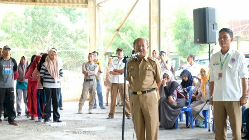 Bupati Jeneponto Iksan Iskandar membuka seleksi calon paskibraka, Selasa (2/4/2019).
