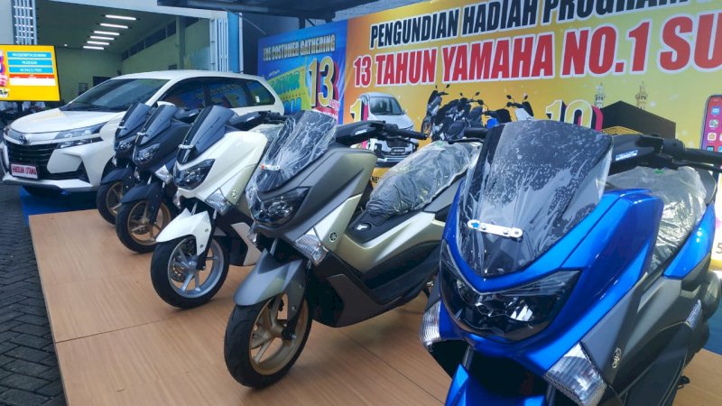 PT Suracojaya Abadi Motor sebagai dealer resmi Yamaha Sulawesi Selatan dan Barat mengapresiasi konsumen melalui pengundian puluhan hadiah dalam rangka 13 tahun Yamaha nomor satu di Sulselbar.