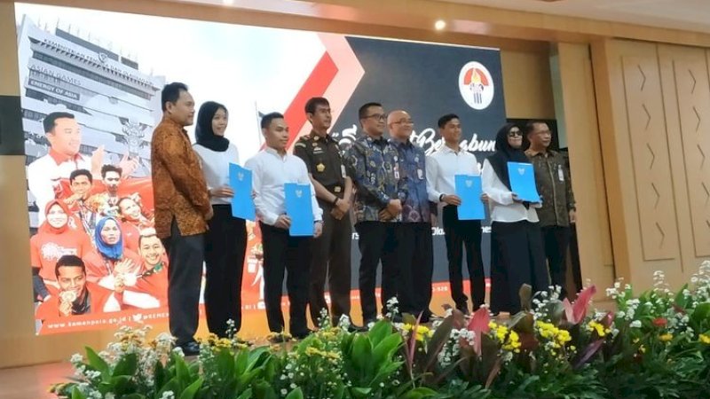 Sebanyak 286 atlet berprestasi Indonesia menerima SK CPNS Kemenpora di Auditorium Wisma Kemenpora, Jakarta, Selsa (2/4/2019).(KOMPAS.COM)