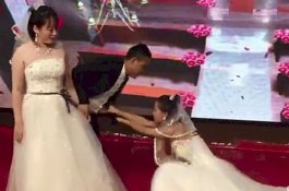 Pakai Gaun Pengantin, Wanita ini Hadiri Pernikahan Mantannya, Ini Videonya