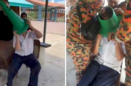 Kepala Bocah Ini Terjebak di Safety Cone, Damkar Terpaksa Memotong untuk Mengeluarkannya