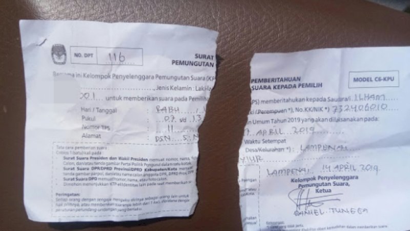Dimintai KTP, Warga di Lutim Robek Surat Panggilan Memilih: "Kenapakah Mau Dipersulit"