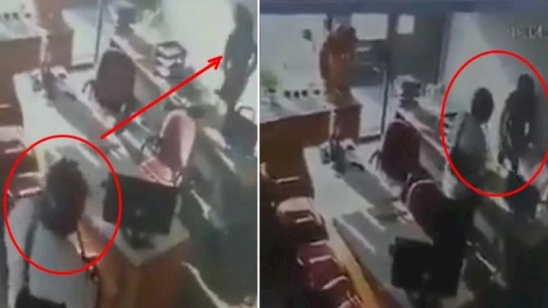 Rekaman CCTV pelaku cabul di kantor asuransi Johor, Malaysia.