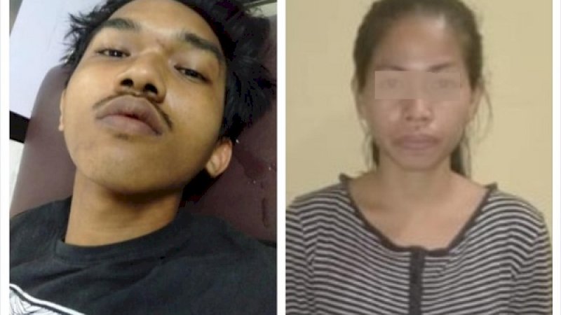 Indra Anugrah Saputra dan pacarnya AW, yang diamankan karena membantu menyembunyikan pelaku.