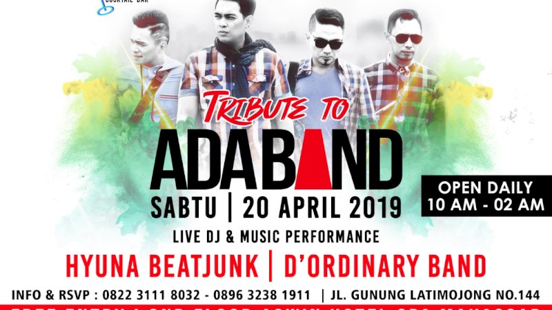 Malam Minggu, Clun On 2 Bakal Suguhkan Lagu-lagu Ada Band untuk Clubbers Makassar