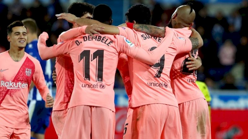 Barcelona selangkah lagi jadi juara Liga Spanyol. (Foto: Twitter Barcelona)
