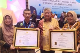 Hari Pertama sebagai Bupati Pinrang, Irwan Hamid Langsung Terima Penghargaan