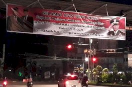 Relawan Ganti Presiden Sulsel Sebar Spanduk Ucapan Selamat Prabowo-Sandi
