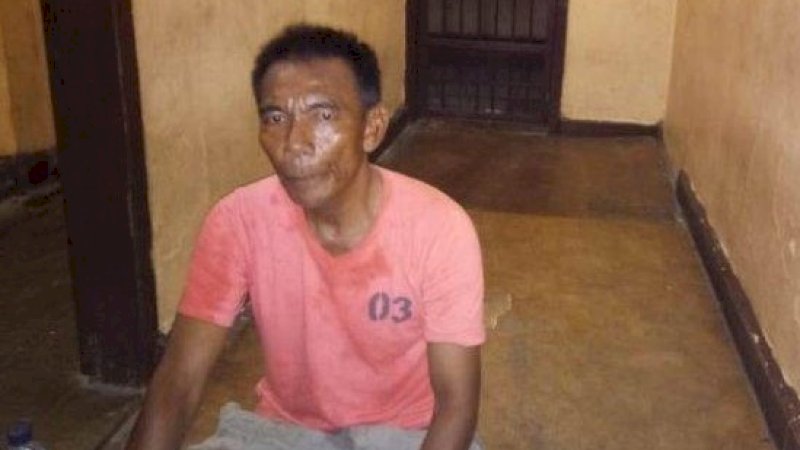 Zulkifli saat diamankan. (Dok: Polsek Indrapura)