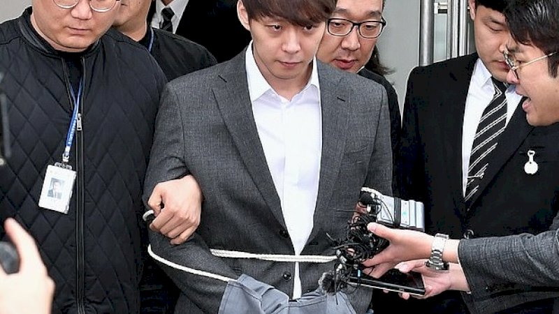 Park Yoo-chun tiba di pengadilan distrik Suwon di Suwon (PA)